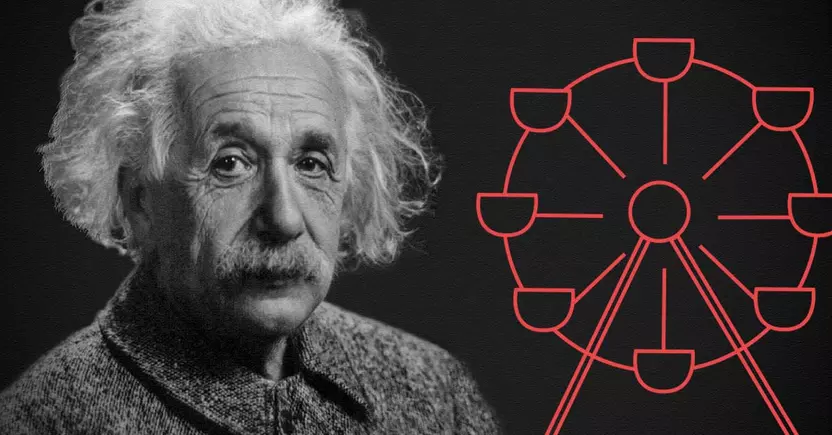 Albert Einstein mit Riesenrad Grafik 